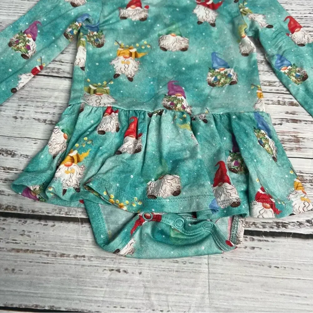 Posh Peanut 3-6 Months Gnomey Long Sleeve‎ Twirl Skirt Bodysuit